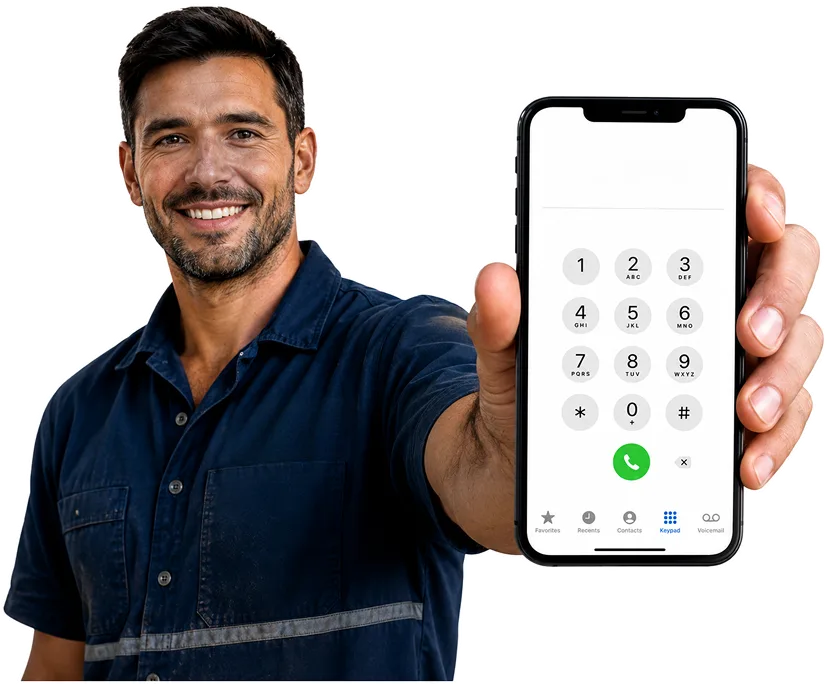 Plumber on the phone taking a Bankstown callout