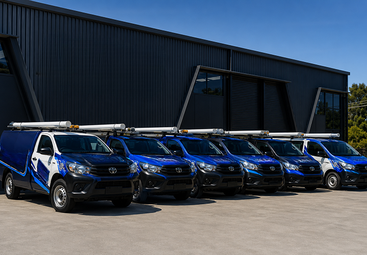 Fleet of Bankstown Blocked Drains plumbing vans