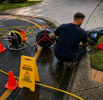 Repairing a burst drain pipe at a Bankstown home